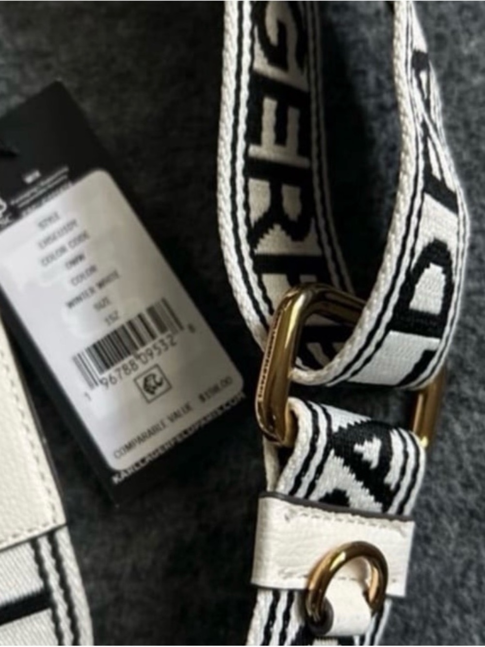 Karl Lagerfeld White Crossbody Bag with Gold KARL Logo and Branded Strap (NWT) - Picture 5 of 5